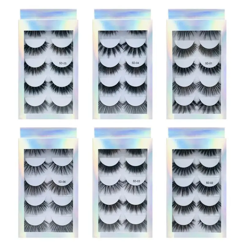 

5 Pairs 3D Hair False Eyelashes Wispy Cross Eyelashes Extension Kit Silk Fiber Voluming Fake Eyelashes Supplies Dropshipping
