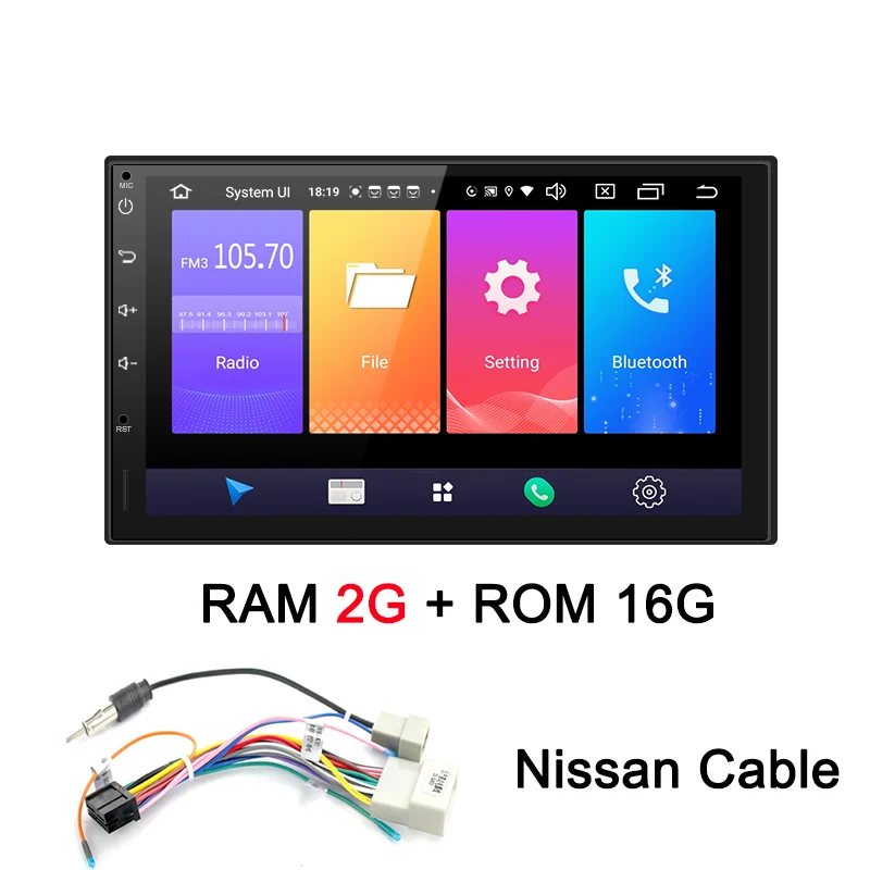 Автомобильный мультимедийный плеер AUTOTOP 2 Din Android 9,0 ", автомобильный DVD gps для Nissan, Toyota, Volkswagen, Mazda, BYD, Kia, VW, peugeot, Lada, стерео - Цвет: Nissan Cable