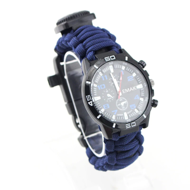 

16 in 1 Military Emergency Paracord Bracelet Outdoor Camping Survival Compass Thermometer Whistle Rescue Paracord Bracelet