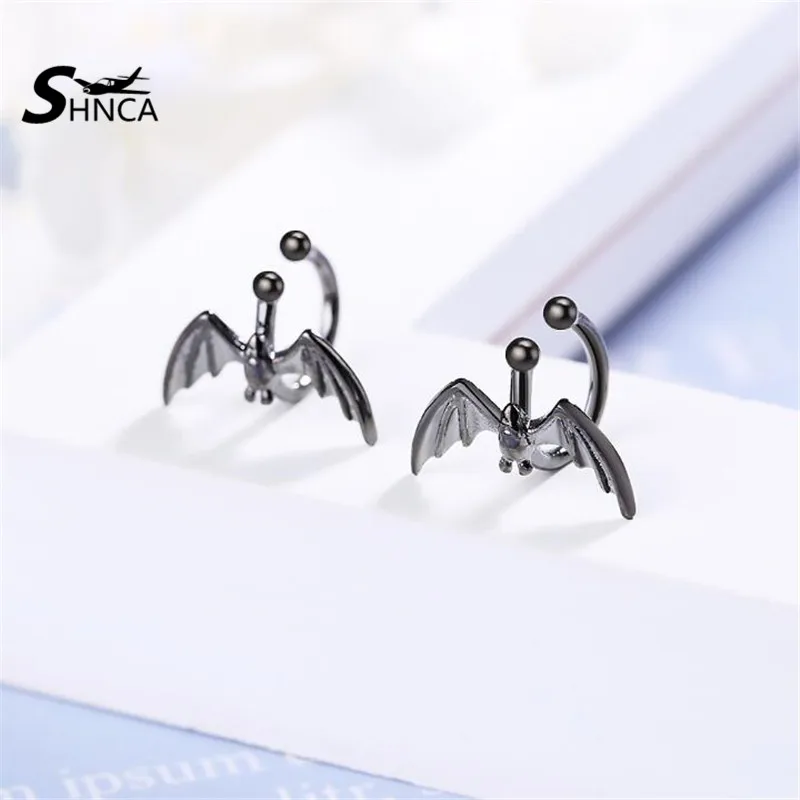 Серьги-каффы, 925 пробы, серебро, Ретро стиль, кость летучей мыши, клипсы для женщин, Стерлинговое серебро, ювелирные изделия, Pendientes ES012