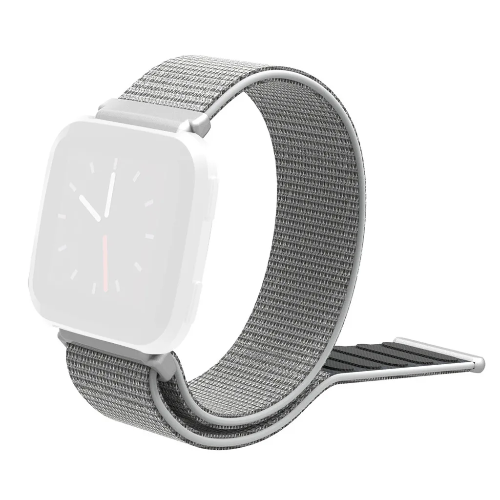 GY Тканые нейлоновые часы, спортивный ремешок для Fitbit Versa 2, сменный дышащий браслет с петлей на запястье, ремешок для часов - Цвет: GY