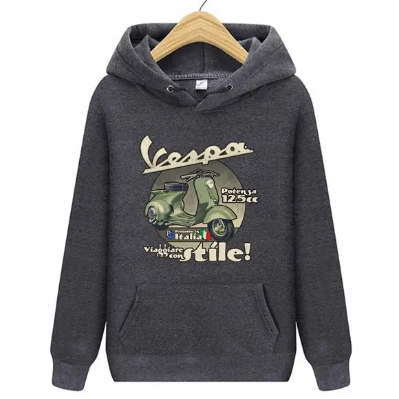 

Motorcycle Italy Coming Vespa PX 125 Man Hoodies Made Loose Tops Men's Hooded Women Hoodie Latest Unique Sweatshirts Jacket