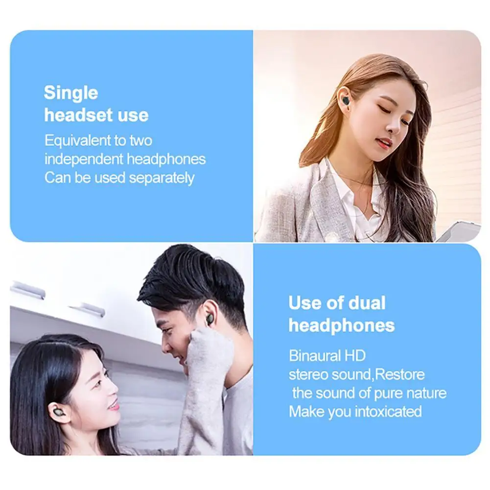Nwe T6 TWS Wireless Bluetooth 5 0 Sports Game Earpiece Stereo With Mic Noise Reduction Earphone For iphone and Android phone