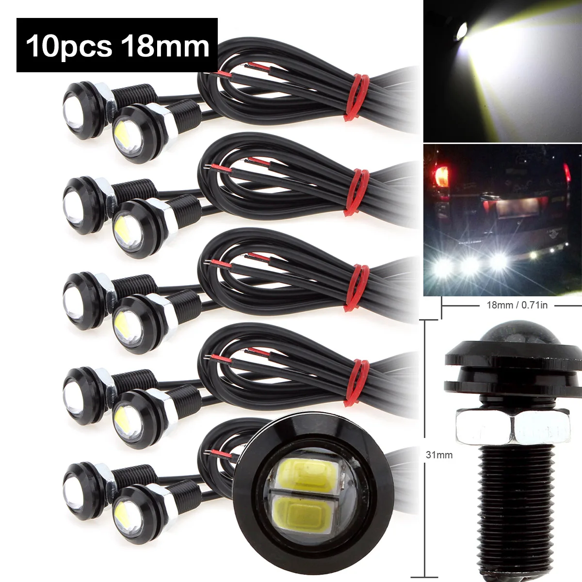 ȭƮ 5730 LED ̱  ڵ Ȱ, DRL ,  õ,    , ְ , 9W, 18mm, 23mm