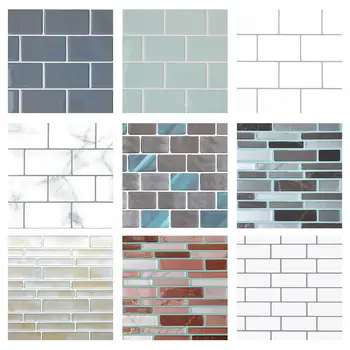 

Self Adhesive Backsplash Waterproof 3D Epoxy Tile Sticker DIY House Wall Decor 3D Design Waterproof Polyurethane Wall Sticker