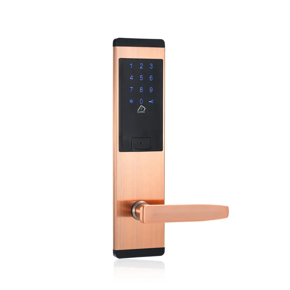 Bluetooth TTLock приложение дистанционное управление карта паролей дверной замок Электрический кодовый замок с механическим ключом - Цвет: Red Bronze