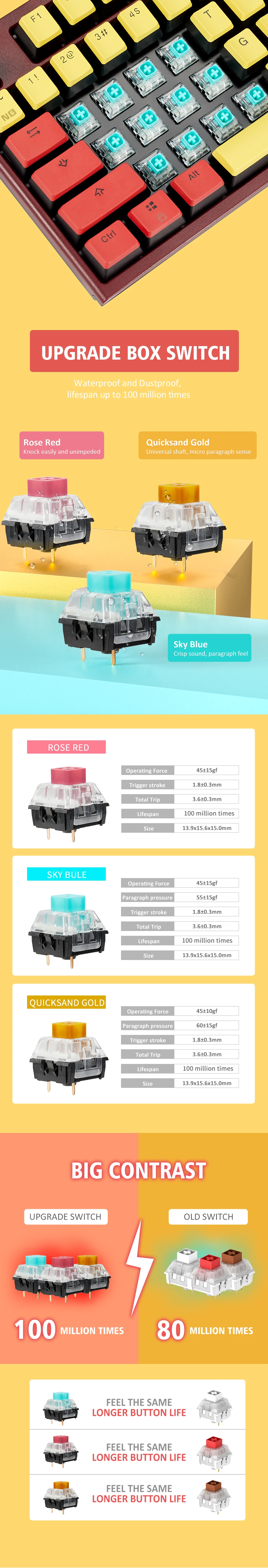 best pc gaming keyboard HEXGEARS X3 Mechanical Keyboard 87 Key PBT Keycaps Kailh BOX Switch Gaming Keyboard USB Wired/2.4Ghz teclado Wireless for PC white computer keyboard
