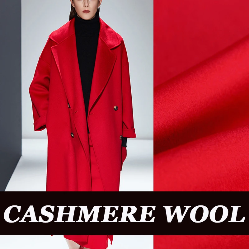 

Red Cashmere Wool Material Design Fabric Double-Side Fabric for DIY Overcoat Scarf Winter Clothing