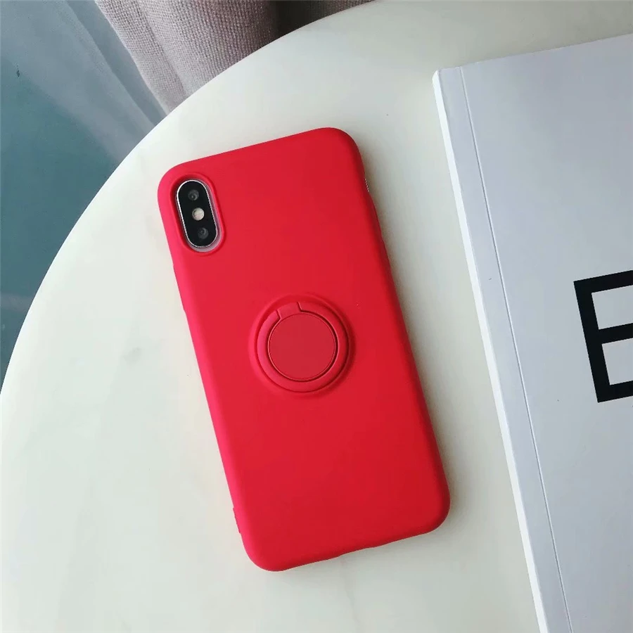 Магнитный держатель кольца для телефона для iPhone XS MAX XR X 8 7 6 6S Plus тонкие Чехлы вращение на 360 градусов Автомобильный держатель Крышка