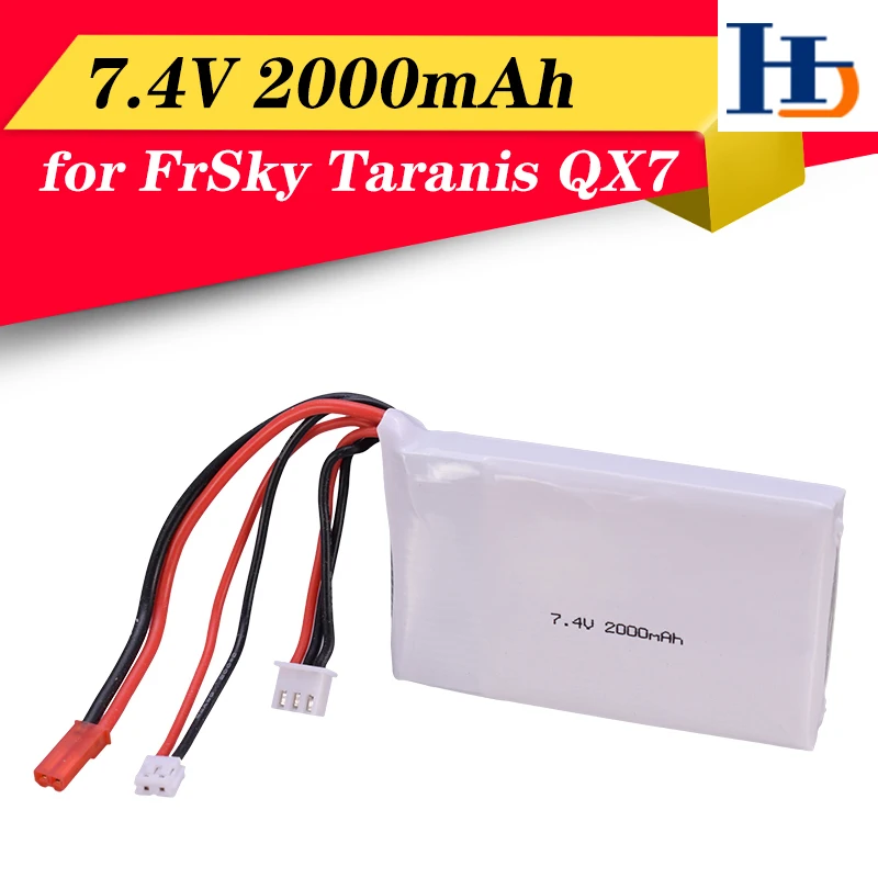 7 4 V 2000mAh 2S 8C передатчик Lipo батарея аккумуляторная для FrSky Taranis QX7 пульт