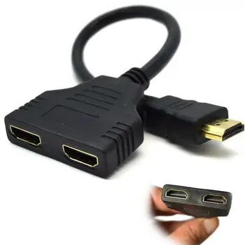 

2 in 1 HDMI Splitter Out HDMI for PC Display Male to HDMI Female Adapter Converter Video Cable 1080P 2 Port HDMI Switch