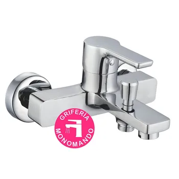 

Kibath monomando bath faucet brass PIN in Chrome glitter. Fittings, shower, bracket, flexo and eccentric included