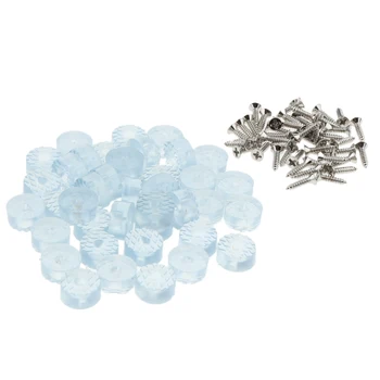 

2 Bag(80 Pieces) Transparent Plastic Non Slip Non Skid Feet Pad for Table Desk Chair Sofa and Cutting Boards