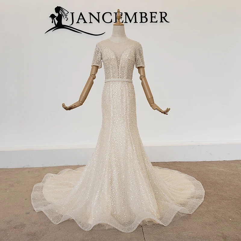 Платье для свадьбы с жемчужными блестками и бусинами HTL1359 2021 wedding |