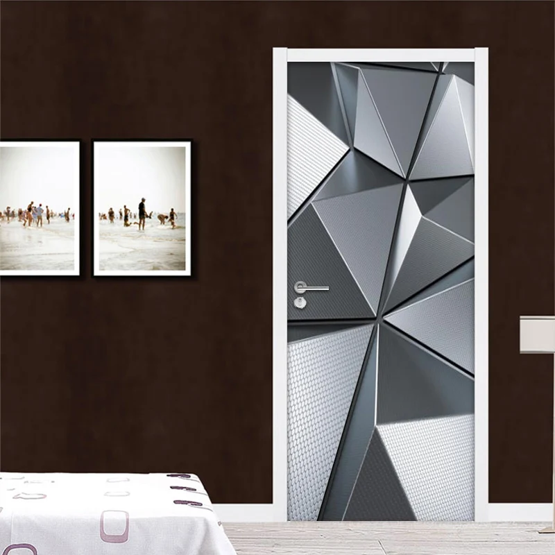 3D Door Sticker Wallpaper Modern Abstract Geometric Pattern Door Mural PVC Self-Adhesive Waterproof Door Wall Paper Wall Decals 3D Door Sticker Wallpaper Modern Abstract Geometric Pattern Door Mural PVC Self-Adhesive Waterproof Door Wall Paper Wall Decals