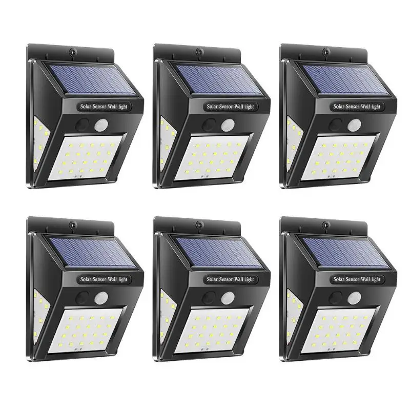 

6pcs 40LED Solar Power Motion Sensor Wall Light Outdoor Yard Security Lamp