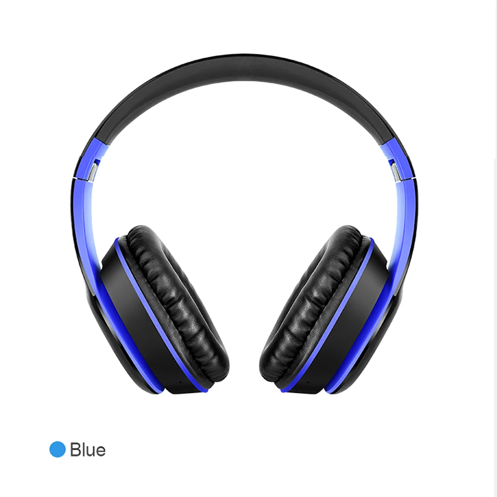 Синий Наушники Bundwin HIFI Bluetooth 5,0 беспроводная гарнитура аудио Mp3 складные наушники шумоподавление с микрофоном Поддержка TF карты - Цвет: Синий