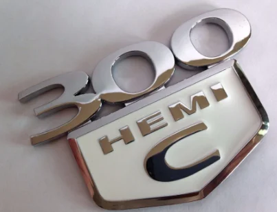 1 шт. 300C HEMI эмблема на багажник Decklid для Chrysler 300 C HEMI 2005 2006 2007 2008 2009 2010-(хром черный - Название цвета: chrome white