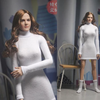 

1/6 Female Sweater Clothes High Collar Skrit Clothes Suit Fit 12'' Ph Body
