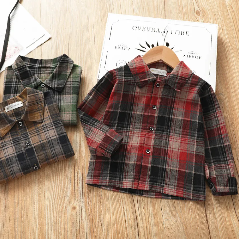 Fashion Baby Girls Blouses Cute Girl Kid Long Sleeve Plaid Shirts Tops For Spring Autumn Kids Children Casual Clothes | Мать и ребенок