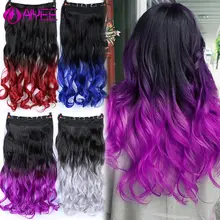 AIYEE длинные прямые накладные волосы на заколках, одна штука, 24 дюйма, 60 см, прямые цвета, синтетические накладные волосы на заколках