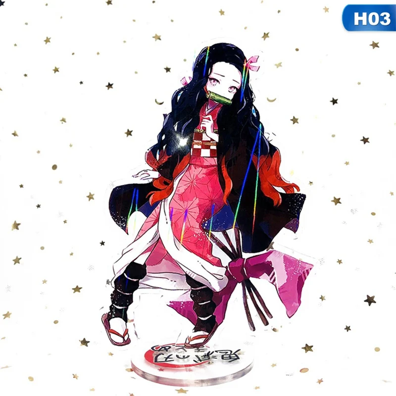 3 Японское аниме Demon Slayer: Kimetsu No Yaiba Kamado Tanjirou Kamado Nezuko Косплей фигурка на акриловой подставке модель Настольный Декор Игрушка Подарки - Цвет: 3