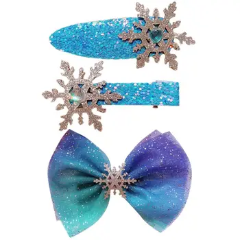 

Sweet Kids Hair Clip Cute Baby Girls Christmas Hairpin Snowflake Head Jewelry