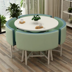 Juego de mesa de comedor, asiento de recepción de oficina, se adapta a la mesa de negocios, mesa redonda de visitante informal, juego de sillas de escritorio de oficina