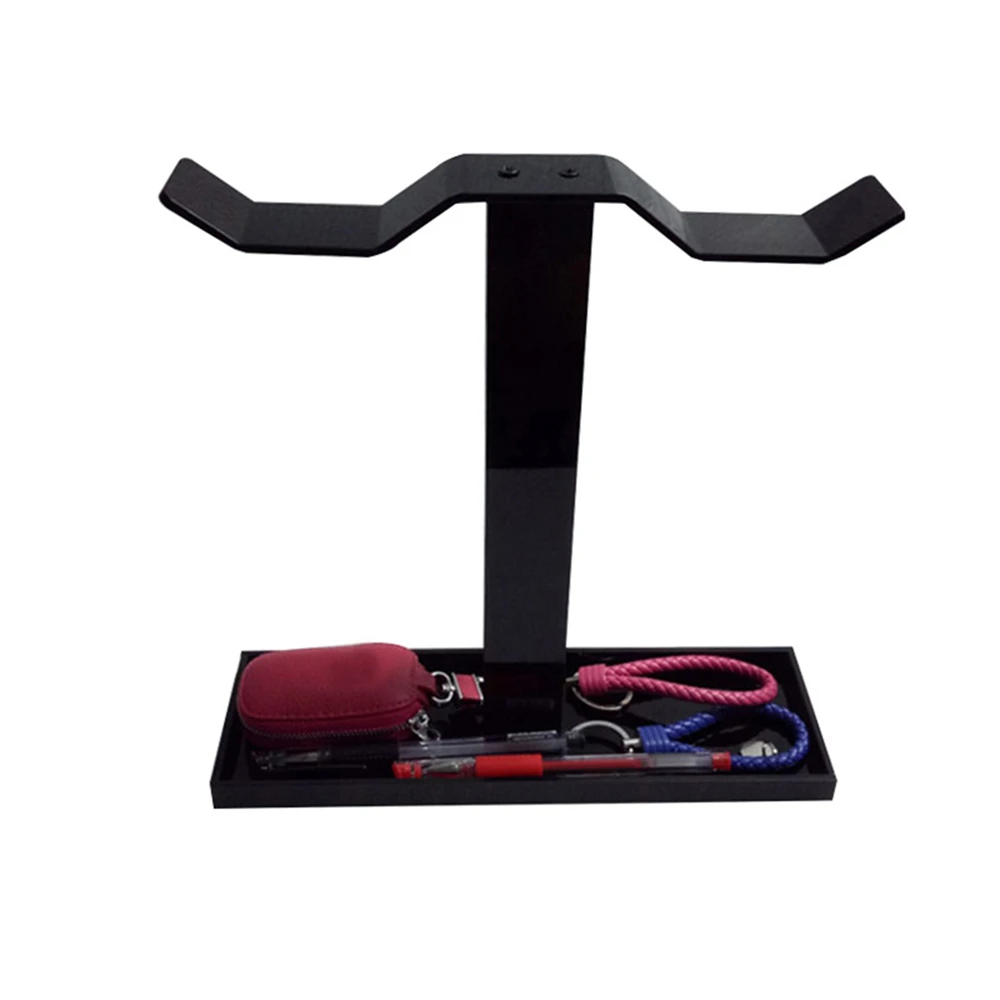 Universal Bracket Dual Balance Organic Glass Holder Station Headset Hanging Headphone Desk Headphone Stand Hanger Hook