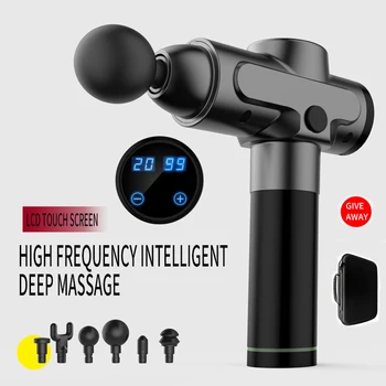 

High frequency electric massager muscle relaxation handheld massage gun fitness equipment LCD digital display healthy spaceship