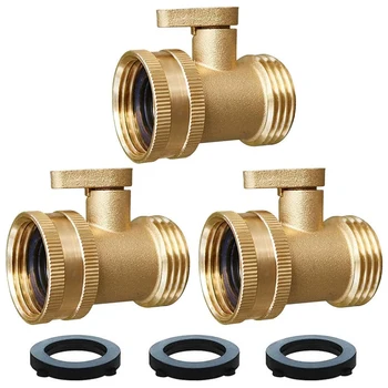

Garden Hose Brass Globe Valve, 3 3/4 inch Threaded Water Hose Connector Globe Valves for Garden Hoses, with 3 Washers