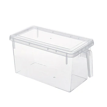 

Refrigerator Storage Box Food Grade Plastic Storage Bins Transparent Grains Beans Container With Lid Kitchen Freezer Organizer