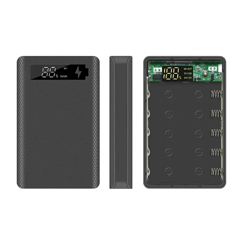 

QC3.0 PD LCD Display DIY 5x18650 Battery Case Power Bank Shell Quick Charge Box
