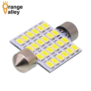 

100Pcs Festoon 36MM 39MM 41MM 24 SMD 3528 LED Car Auto C5W License Plate Interior Dome Indicator Lights Lamp Bulb