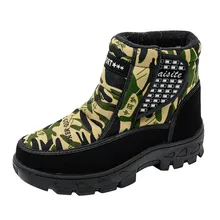SAGACE Для мужчин, одежда в камуфляжном стиле, теплая зимой и снегозащитная голенищем ботинки без застежки уличные зимние ботинки военные ботинки на меху для Мужская обувь