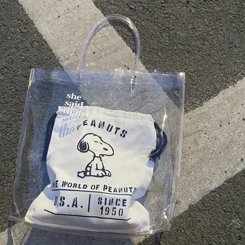 

Japan and South Korea simple English letter transparent bag wild student shoulder bag handbag beach jelly bag female