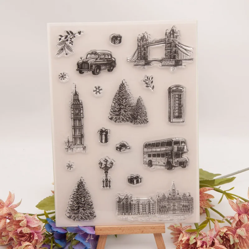 

1pc Christmas Transparent Clear Silicone Stamp Seal DIY Scrapbooking Rubber Hand Account Album Diary Decor Reusable 14.5*21cm