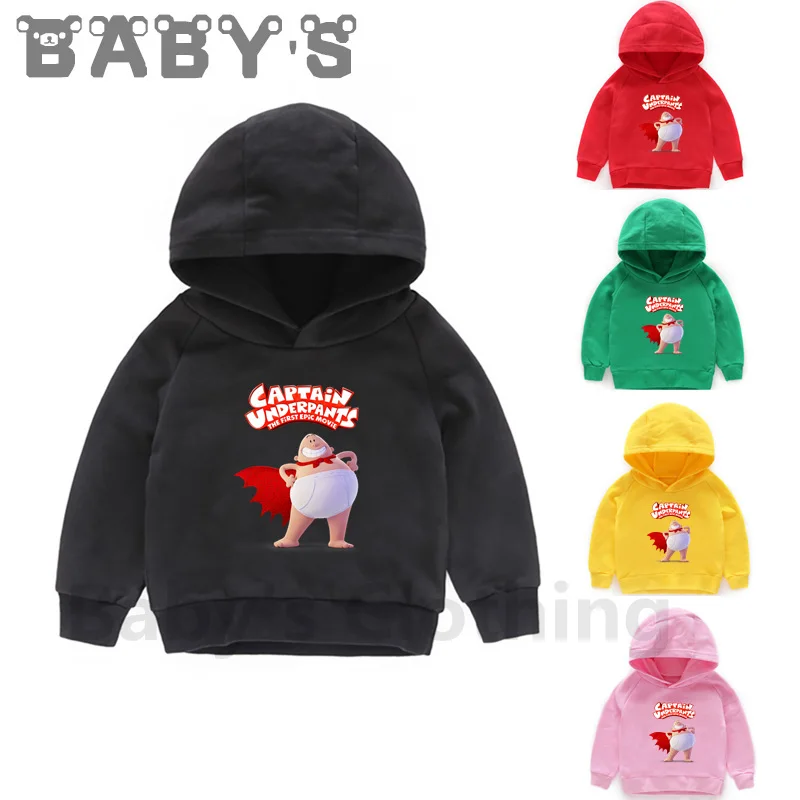 Felpe Con Cappuccio Per Bambini Bambini Captain Mutande Cartoon Felpe Divertenti Pullover Per Bambini Top Ragazze Ragazzi Vestiti Autunnali, Kmt5252