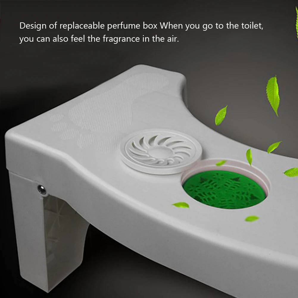 Foldable Plastic Footstool Bathroom Anti Constipation For Kids Squatting Stool Toilet(no Air Freshener