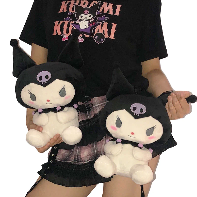 Плюшевые игрушки Kuromi JK японская мягкая игрушка из мягкого плюша мультяшная для