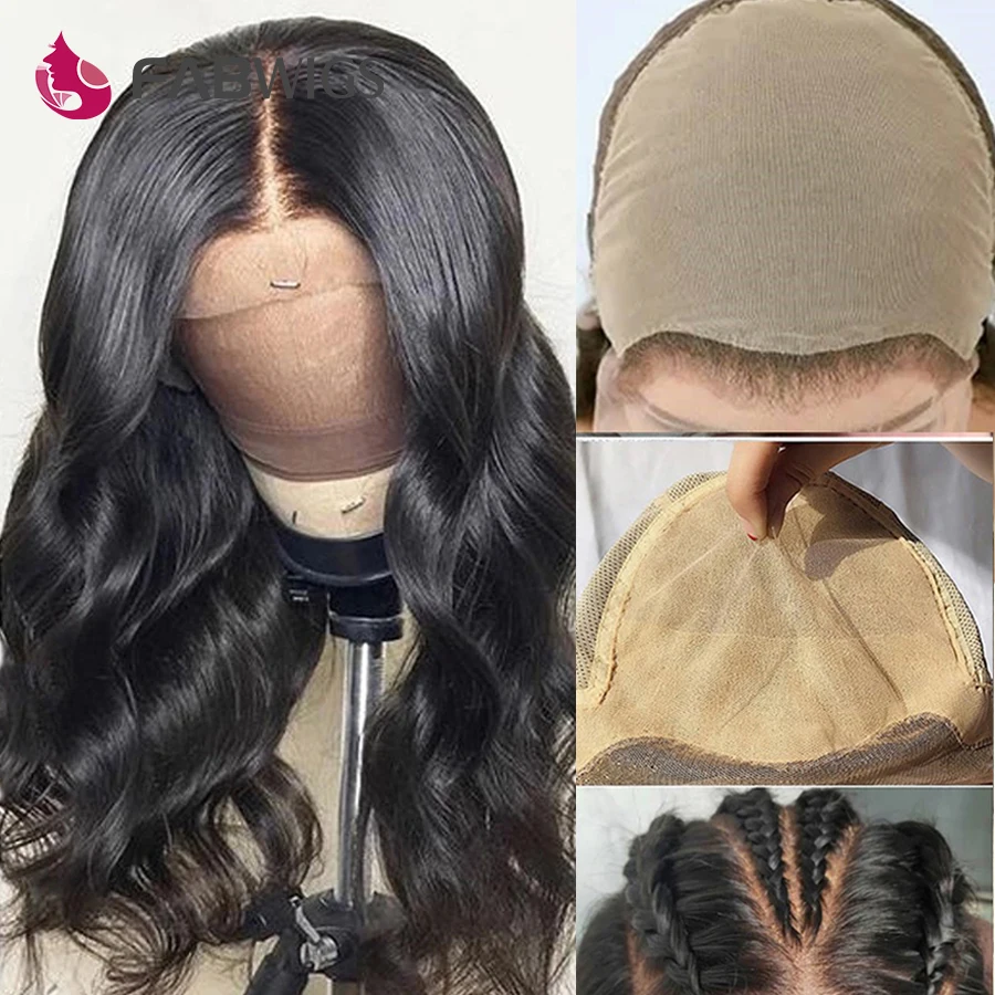 Fabwigs 13x6 глубокая часть поддельные волосы на голову парик на кружеве человеческие волосы парики невидимые узлы Бразильская волна тела поддельные волосы головы парики