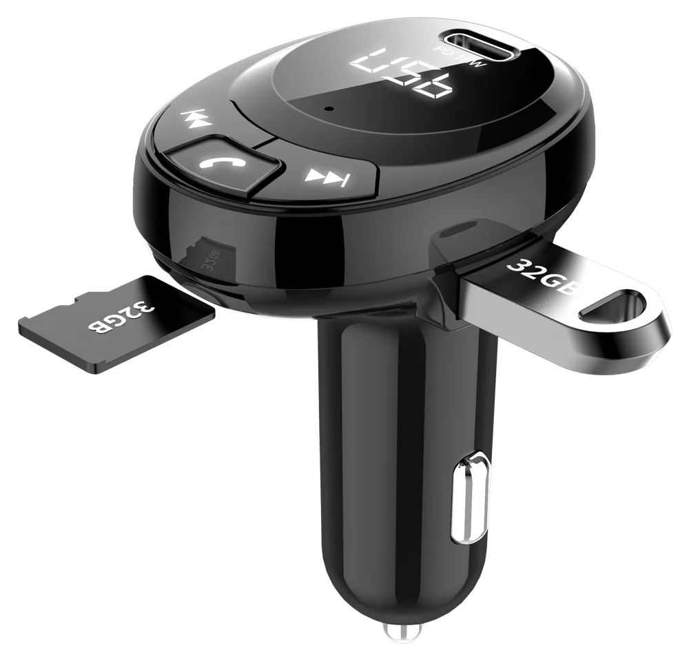 Автомобильный fm-передатчик, Bluetooth 5,0, Автомобильный MP3-плеер, быстрая зарядка, 3,1 аккумулятор, адаптер напряжения, автомобильный беспроводной Bluetooth комплект 5