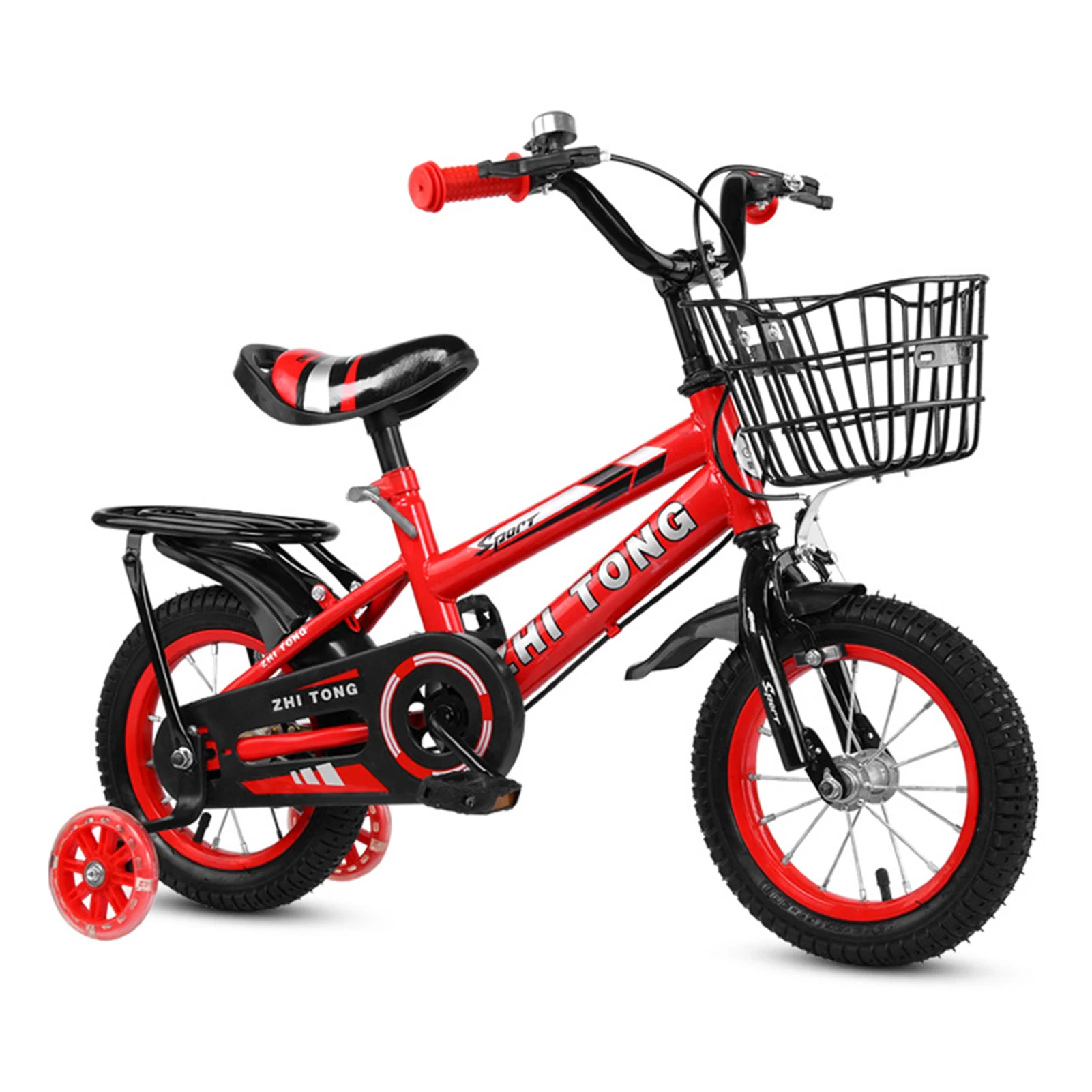 

12/14/16 Inch Children Bike Boys Girls Toddler Bicycle Adjustable Height Kid Bicycle with Detachable Basket for 2-7 Years Old