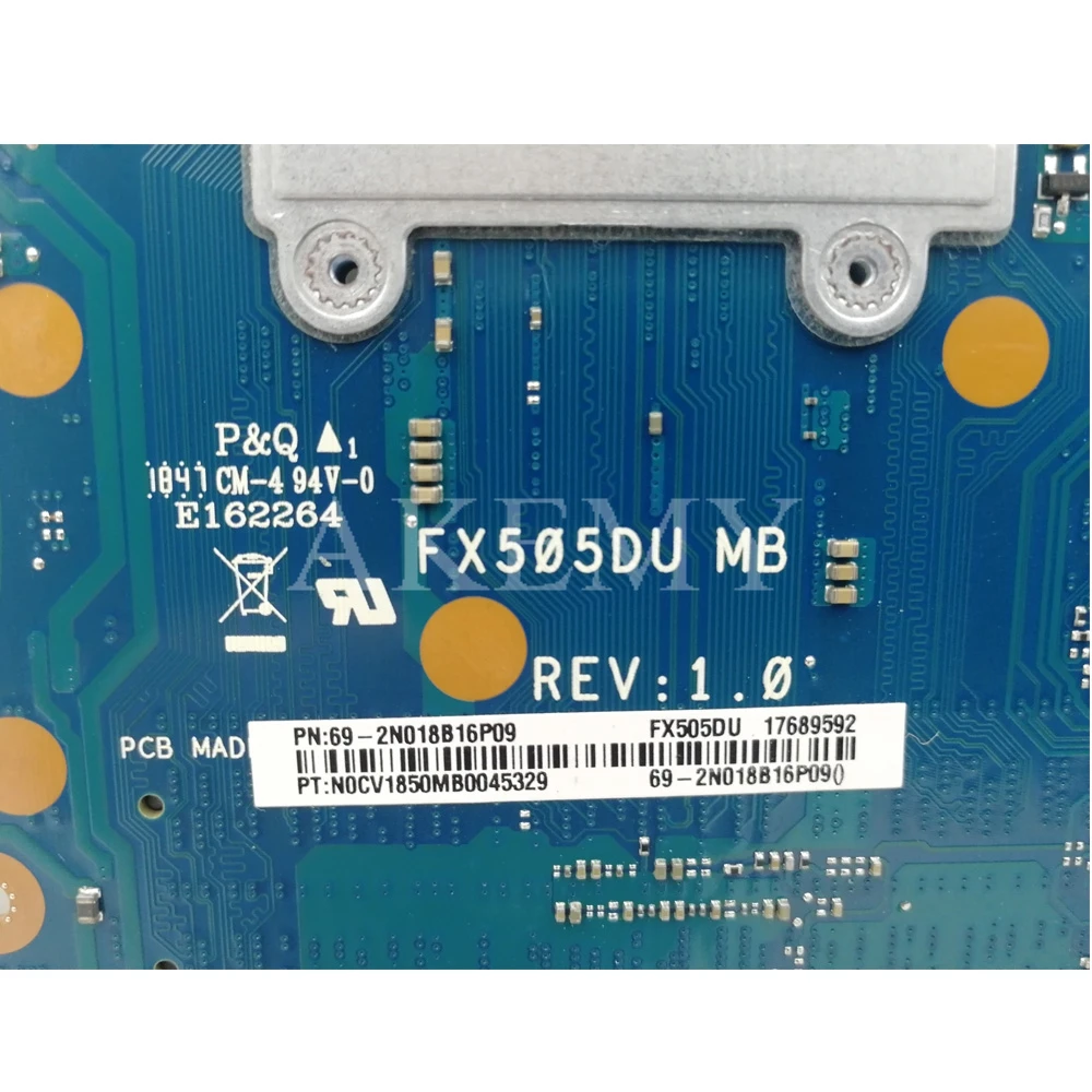 Akemy FX505DU материнская плата для ASUS TUF Gaming FX505D FX505DT FX505DD 15,6 дюймов материнская плата R7-3750H GTX 1660Ti/V6G