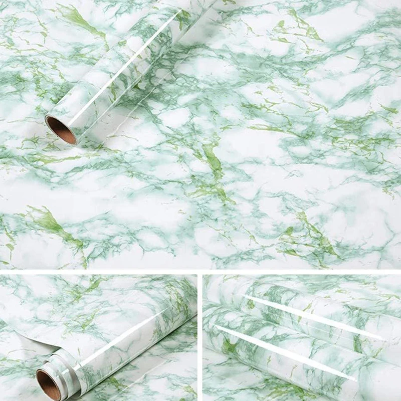 

Green Marble Contact Paper PVC Self-adhesive Wallpaper Kitchen countertop Cabinet Furniture is renovated Thick Vinyl DIY Sticker