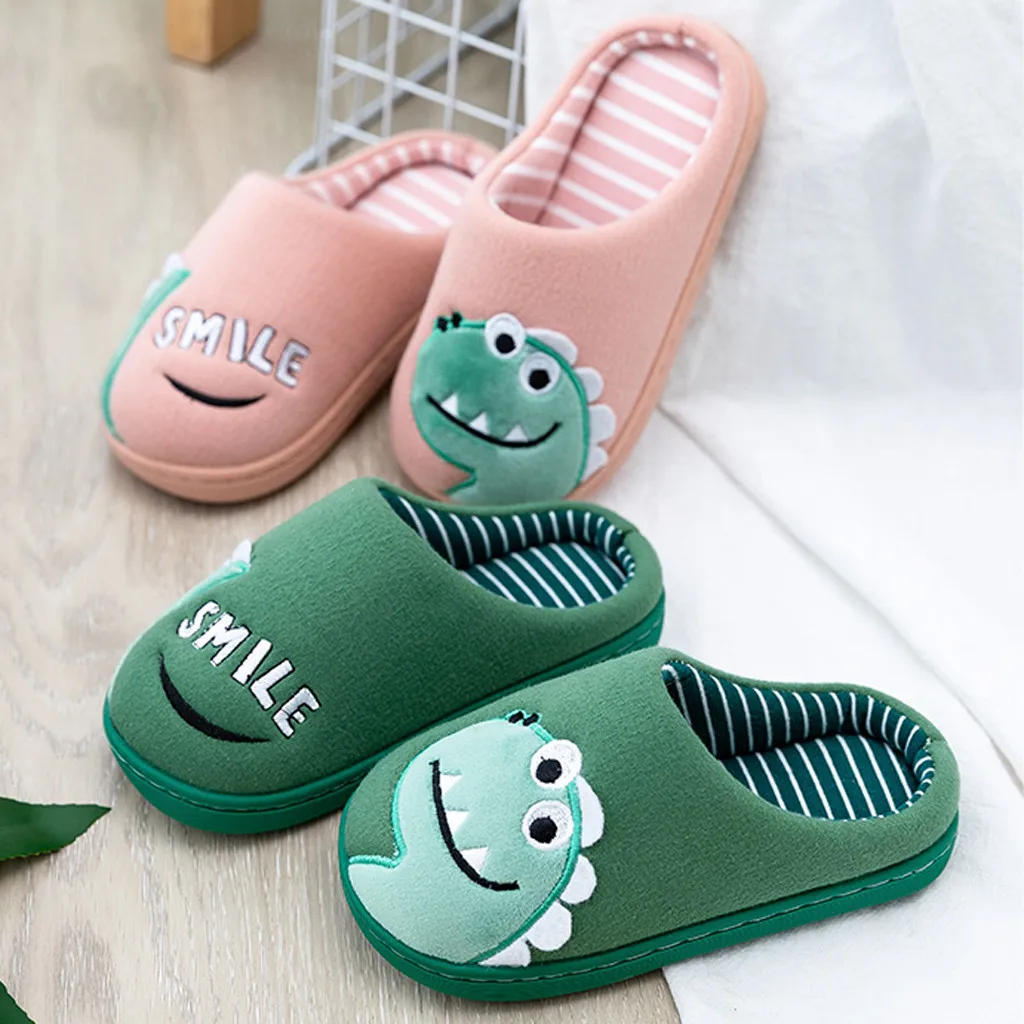 Детская Обувь для маленьких мальчиков и девочек; теплые домашние Тапочки с милыми животными для детей; Детские Тапочки; Детская Обувь