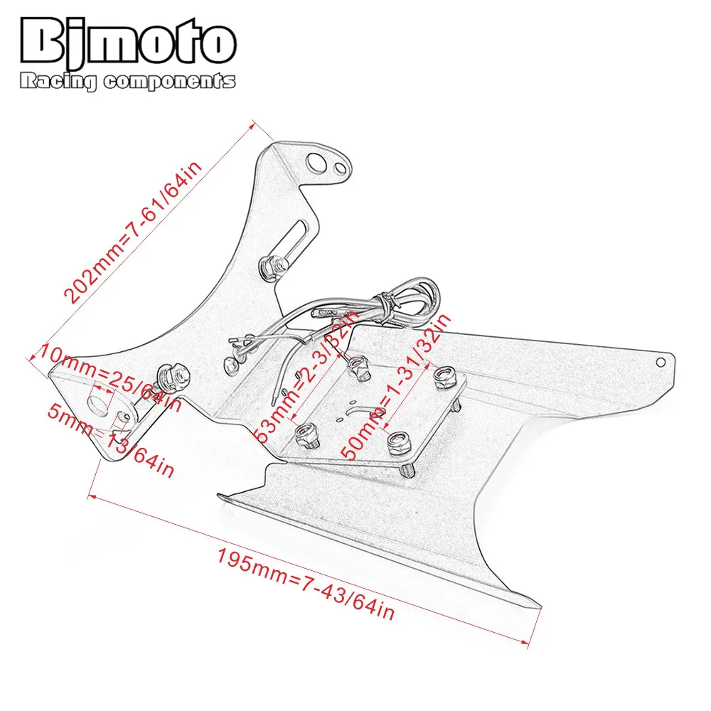 BJMOTO Duke390 держатель номерного знака мотоцикла задние фонари транспортных средств номерные знаки кронштейн для KTM Duke 390