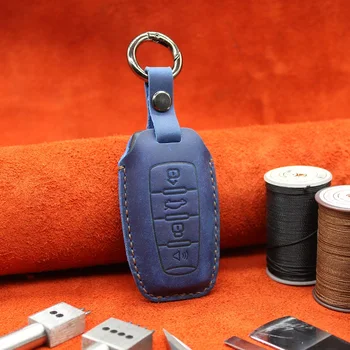 

Leather Car Key Case Cover for Haval H2 H6 Coupe H9 H8 H7 F5 F7 F7X H2s 2019 2020 Samrt Remote Fob Covers Shell Keychain