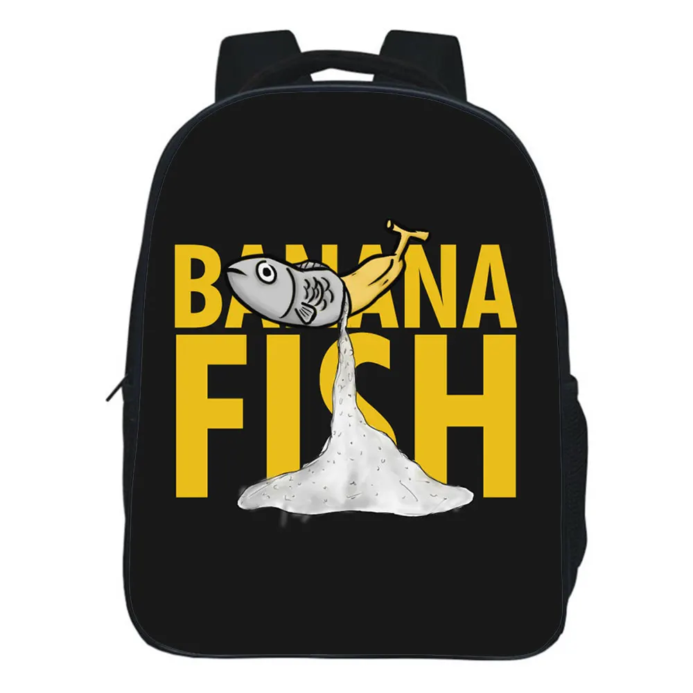 Banana fish backpack boys girls bag Double-layer backpack teen schoolbag Unisex 12 inch rucksack mochila. Support custom logo