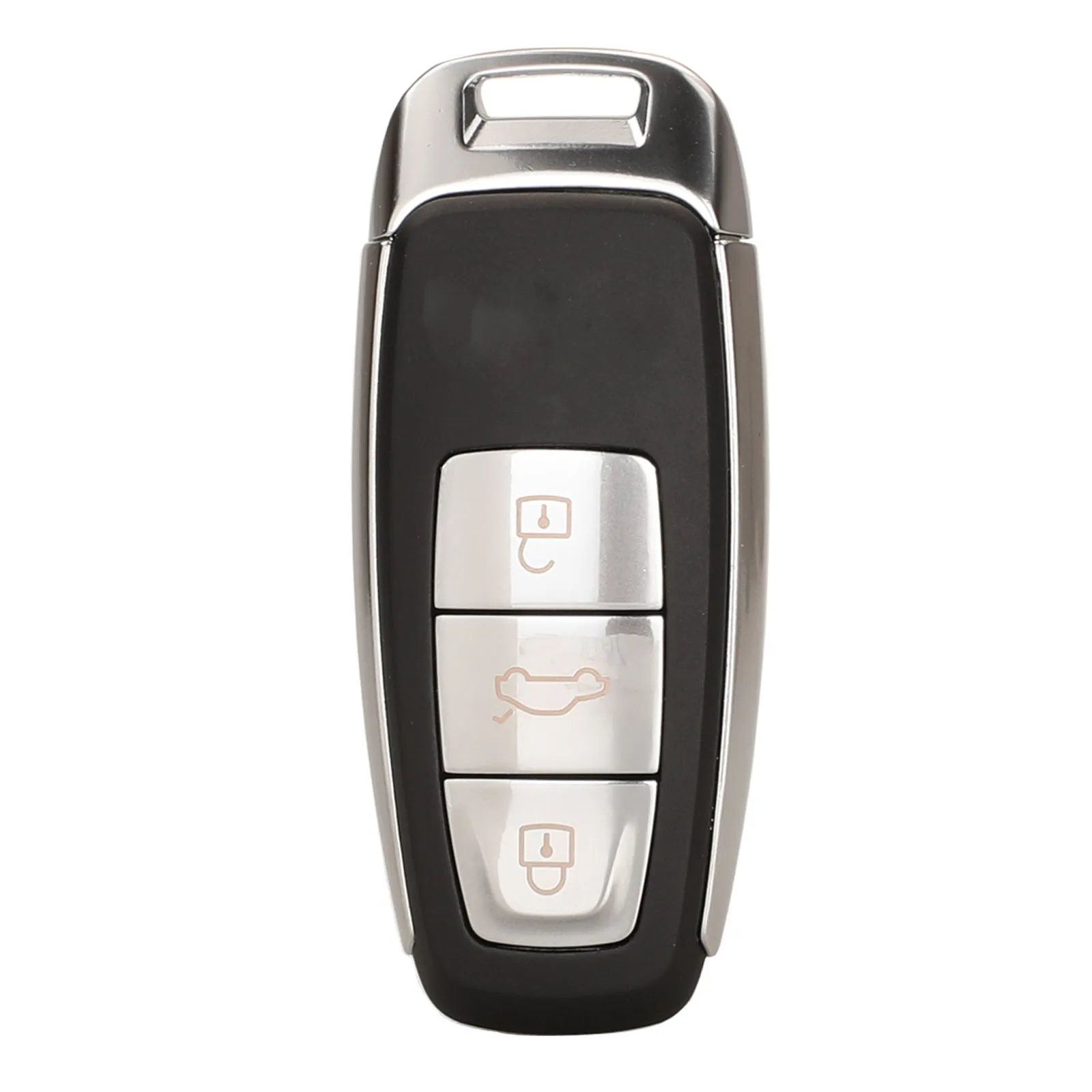 

Jingyuqin Remote Car Key Chrome Fob Shell For Audi A4L A5 A6 A6L A7 A8 A8L Q5 2018 Audo Keyless Entry Case Replacement 3 Buttons